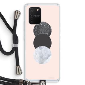 CaseCompany Marmeren cirkels: Samsung Galaxy S10 Lite Transparant Hoesje met koord