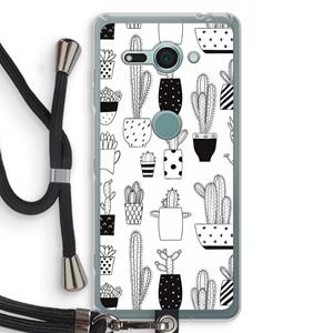 CaseCompany Cactusmotief: Sony Xperia XZ2 Compact Transparant Hoesje met koord