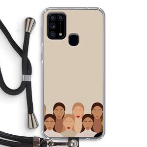 CaseCompany Girls girls girls: Samsung Galaxy M31 Transparant Hoesje met koord