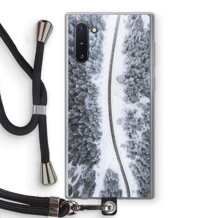 CaseCompany Snøfall: Samsung Galaxy Note 10 Transparant Hoesje met koord