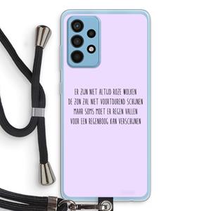 CaseCompany Regenboog: Samsung Galaxy A52 Transparant Hoesje met koord