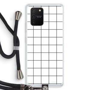 CaseCompany Rooster: Samsung Galaxy S10 Lite Transparant Hoesje met koord