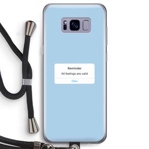 CaseCompany Reminder: Samsung Galaxy S8 Transparant Hoesje met koord
