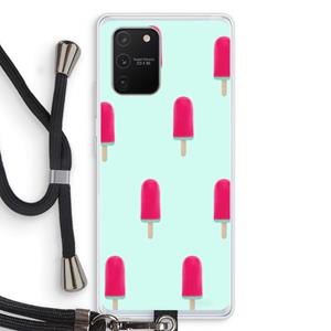 CaseCompany Waterijsje: Samsung Galaxy S10 Lite Transparant Hoesje met koord