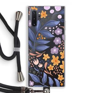 CaseCompany Flowers with blue leaves: Samsung Galaxy Note 10 Plus Transparant Hoesje met koord