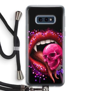 CaseCompany Dodelijk zoet: Samsung Galaxy S10e Transparant Hoesje met koord