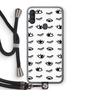 CaseCompany Eye pattern #2: Samsung Galaxy A11 Transparant Hoesje met koord