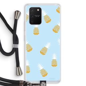 CaseCompany Ananasjes: Samsung Galaxy S10 Lite Transparant Hoesje met koord