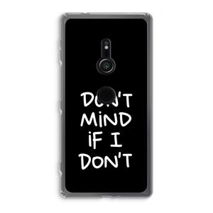 CaseCompany Don't Mind: Sony Xperia XZ2 Transparant Hoesje