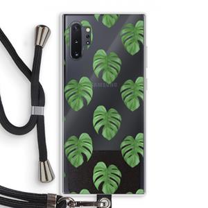 CaseCompany Monstera leaves: Samsung Galaxy Note 10 Plus Transparant Hoesje met koord