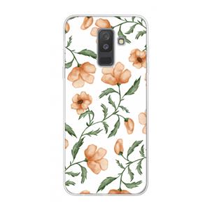 CaseCompany Peachy flowers: Samsung Galaxy A6 Plus (2018) Transparant Hoesje