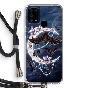 CaseCompany Vleermuizen Maan: Samsung Galaxy M31 Transparant Hoesje met koord