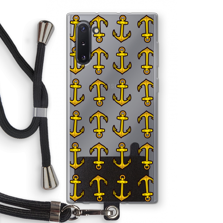 CaseCompany Musketon Anchor: Samsung Galaxy Note 10 Transparant Hoesje met koord