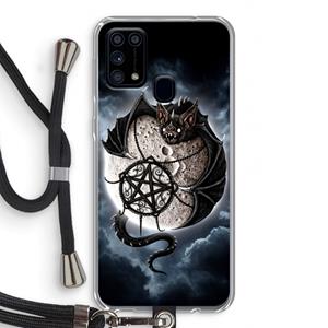 CaseCompany Volle maan: Samsung Galaxy M31 Transparant Hoesje met koord