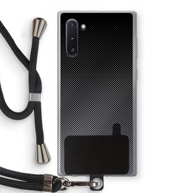 CaseCompany Musketon Halftone: Samsung Galaxy Note 10 Transparant Hoesje met koord
