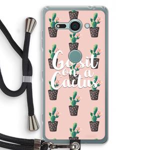 CaseCompany Cactus quote: Sony Xperia XZ2 Compact Transparant Hoesje met koord