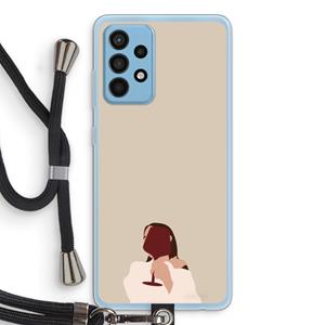 CaseCompany I drink wine: Samsung Galaxy A52 Transparant Hoesje met koord