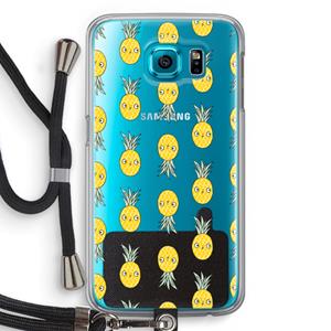 CaseCompany Ananas: Samsung Galaxy S6 Transparant Hoesje met koord