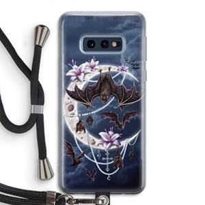 CaseCompany Vleermuizen Maan: Samsung Galaxy S10e Transparant Hoesje met koord