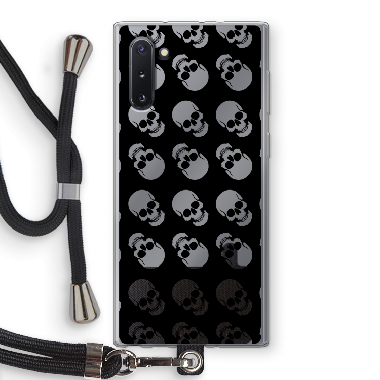 CaseCompany Musketon Skulls: Samsung Galaxy Note 10 Transparant Hoesje met koord