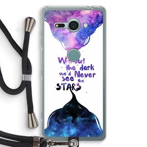 CaseCompany Stars quote: Sony Xperia XZ2 Compact Transparant Hoesje met koord