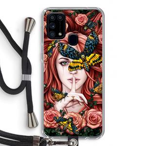 CaseCompany Lady Moth: Samsung Galaxy M31 Transparant Hoesje met koord