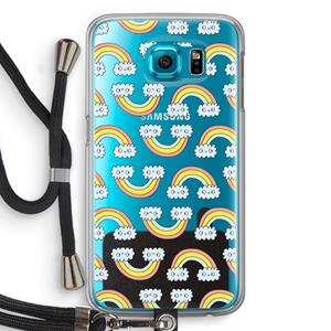 CaseCompany Regenboog: Samsung Galaxy S6 Transparant Hoesje met koord