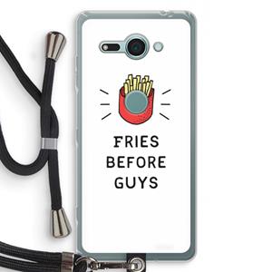 CaseCompany Fries before guys: Sony Xperia XZ2 Compact Transparant Hoesje met koord