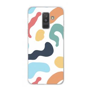 CaseCompany Memphis Shapes Blue: Samsung Galaxy A6 Plus (2018) Transparant Hoesje