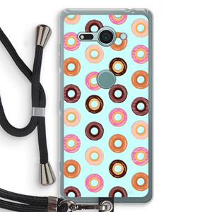 CaseCompany Donuts: Sony Xperia XZ2 Compact Transparant Hoesje met koord
