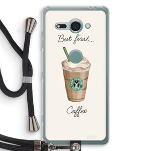 CaseCompany But first coffee: Sony Xperia XZ2 Compact Transparant Hoesje met koord