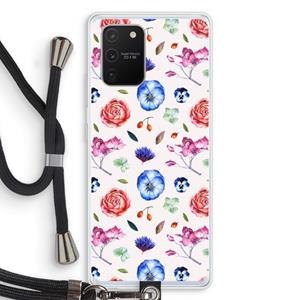 CaseCompany Bloemetjes: Samsung Galaxy S10 Lite Transparant Hoesje met koord
