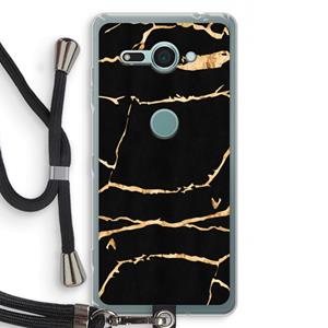 CaseCompany Gouden marmer: Sony Xperia XZ2 Compact Transparant Hoesje met koord