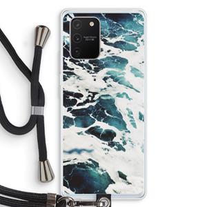 CaseCompany Golven: Samsung Galaxy S10 Lite Transparant Hoesje met koord