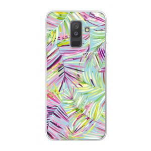 CaseCompany Tropical Palms Blue: Samsung Galaxy A6 Plus (2018) Transparant Hoesje