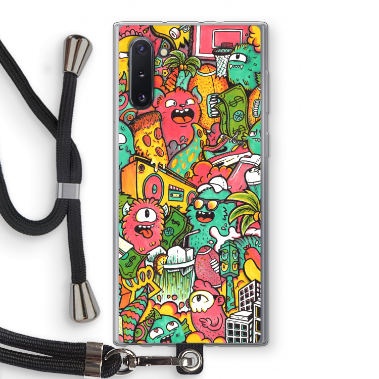 CaseCompany Vexx City: Samsung Galaxy Note 10 Transparant Hoesje met koord