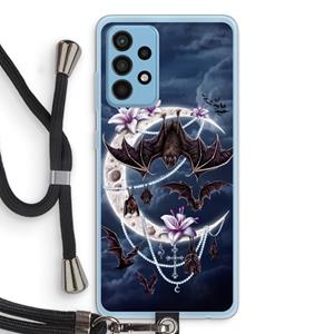 CaseCompany Vleermuizen Maan: Samsung Galaxy A52 Transparant Hoesje met koord
