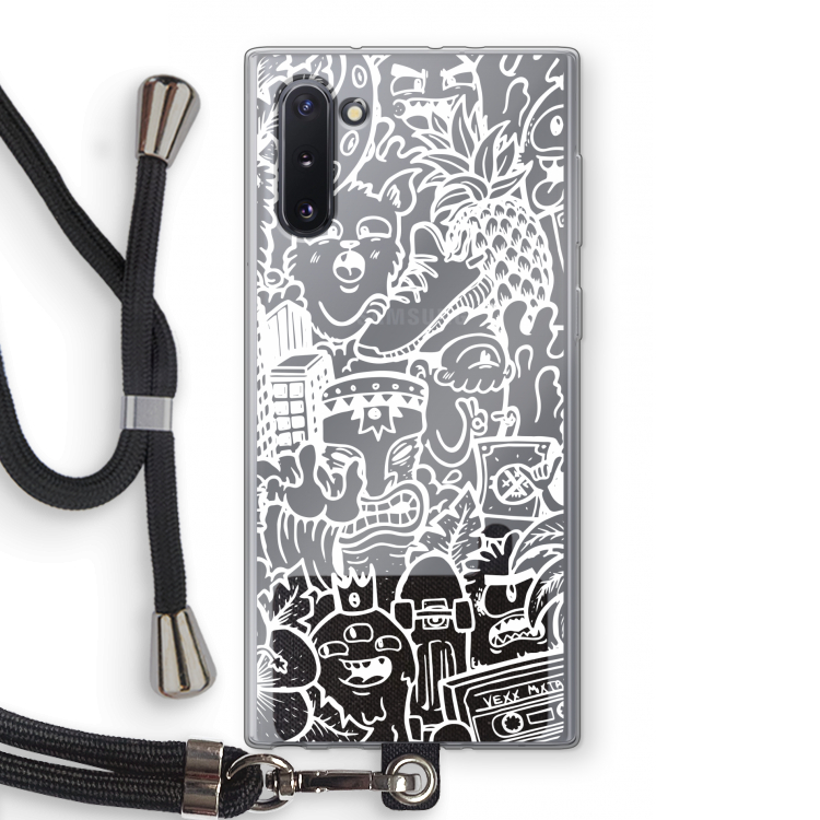 CaseCompany Vexx Mixtape #2: Samsung Galaxy Note 10 Transparant Hoesje met koord