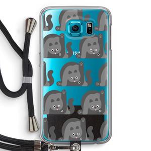 CaseCompany Cats: Samsung Galaxy S6 Transparant Hoesje met koord