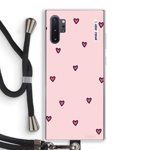 CaseCompany Hartjes: Samsung Galaxy Note 10 Plus Transparant Hoesje met koord