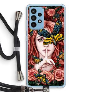 CaseCompany Lady Moth: Samsung Galaxy A52 Transparant Hoesje met koord