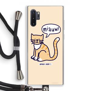 CaseCompany Miauw: Samsung Galaxy Note 10 Plus Transparant Hoesje met koord