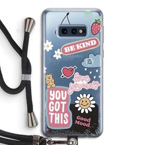 CaseCompany Positivity: Samsung Galaxy S10e Transparant Hoesje met koord