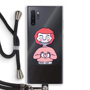 CaseCompany Hartje: Samsung Galaxy Note 10 Plus Transparant Hoesje met koord