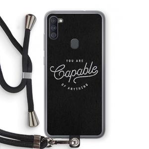 CaseCompany Capable: Samsung Galaxy A11 Transparant Hoesje met koord