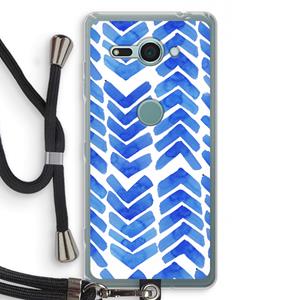 CaseCompany Blauwe pijlen: Sony Xperia XZ2 Compact Transparant Hoesje met koord