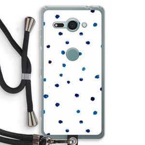CaseCompany Blauwe stippen: Sony Xperia XZ2 Compact Transparant Hoesje met koord