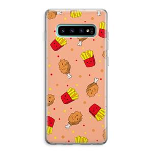 CaseCompany Chicken 'n Fries: Samsung Galaxy S10 Plus Transparant Hoesje