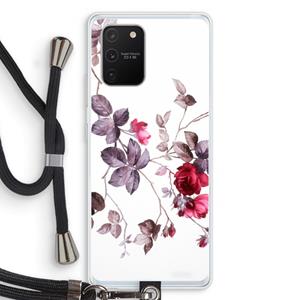 CaseCompany Mooie bloemen: Samsung Galaxy S10 Lite Transparant Hoesje met koord
