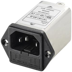 TRU COMPONENTS Netfilter Met IEC-connector 250 V/AC 6 A 0.8 mH (l x b x h) 54.3 x 44 x 31.3 mm 1 stuk(s)